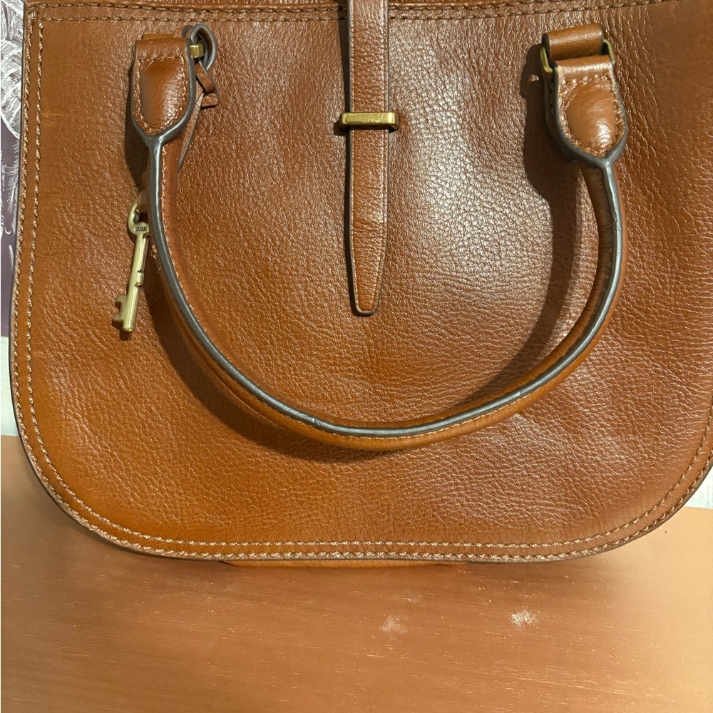 Fossil Tan Leather Satchel